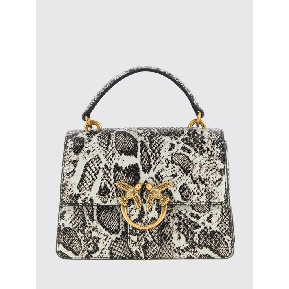 Pinko Women Pinko Love Bag One Python-Print Leather Mini Handbag With Logo